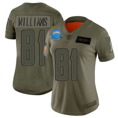 Los Angeles Chargers NFL Football Mike Williams Olive Jersey Women Limited #81 2019 Salute to Service->youth nfl jersey->Youth Jersey